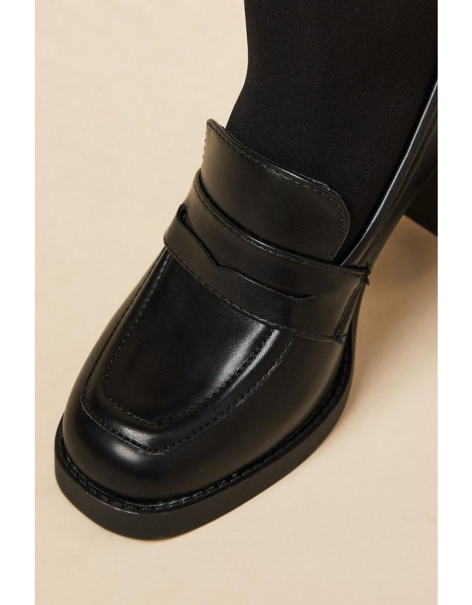 Brea High Block Heel Penny Loafer - 3