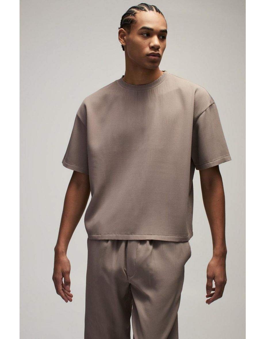 Pleated Oversized Boxy T-shirt & Trouser Set - 2