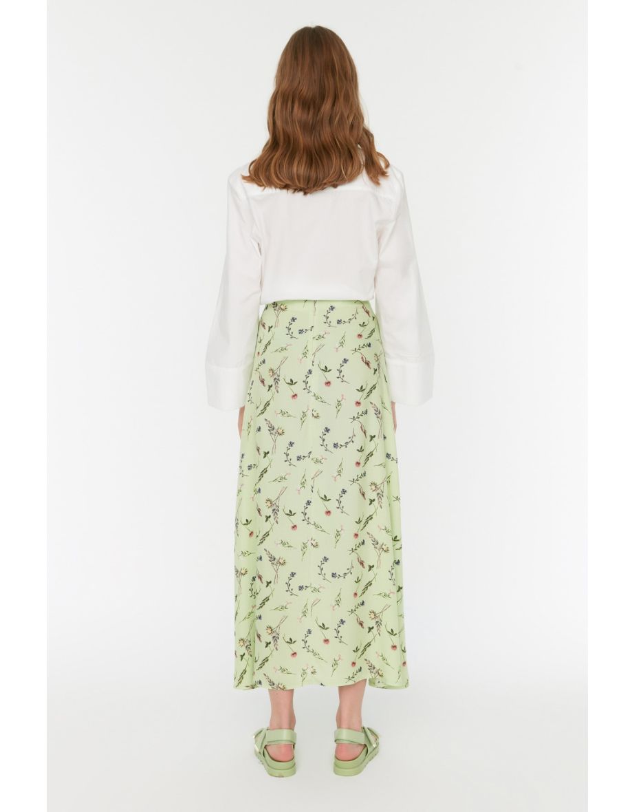 Column Maxi Skirt with Floral Prints - 4
