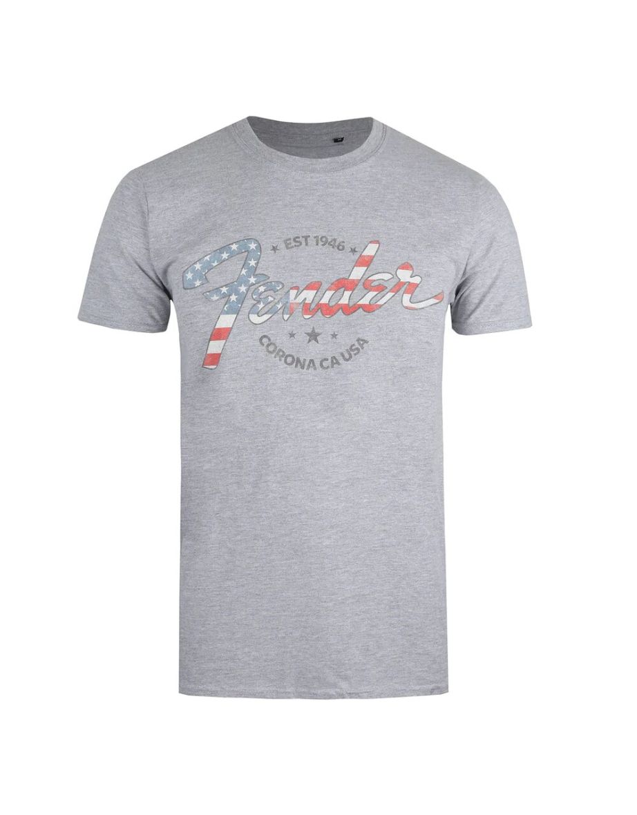 Fender Mens USA Cotton T-Shirt - Sports Grey
