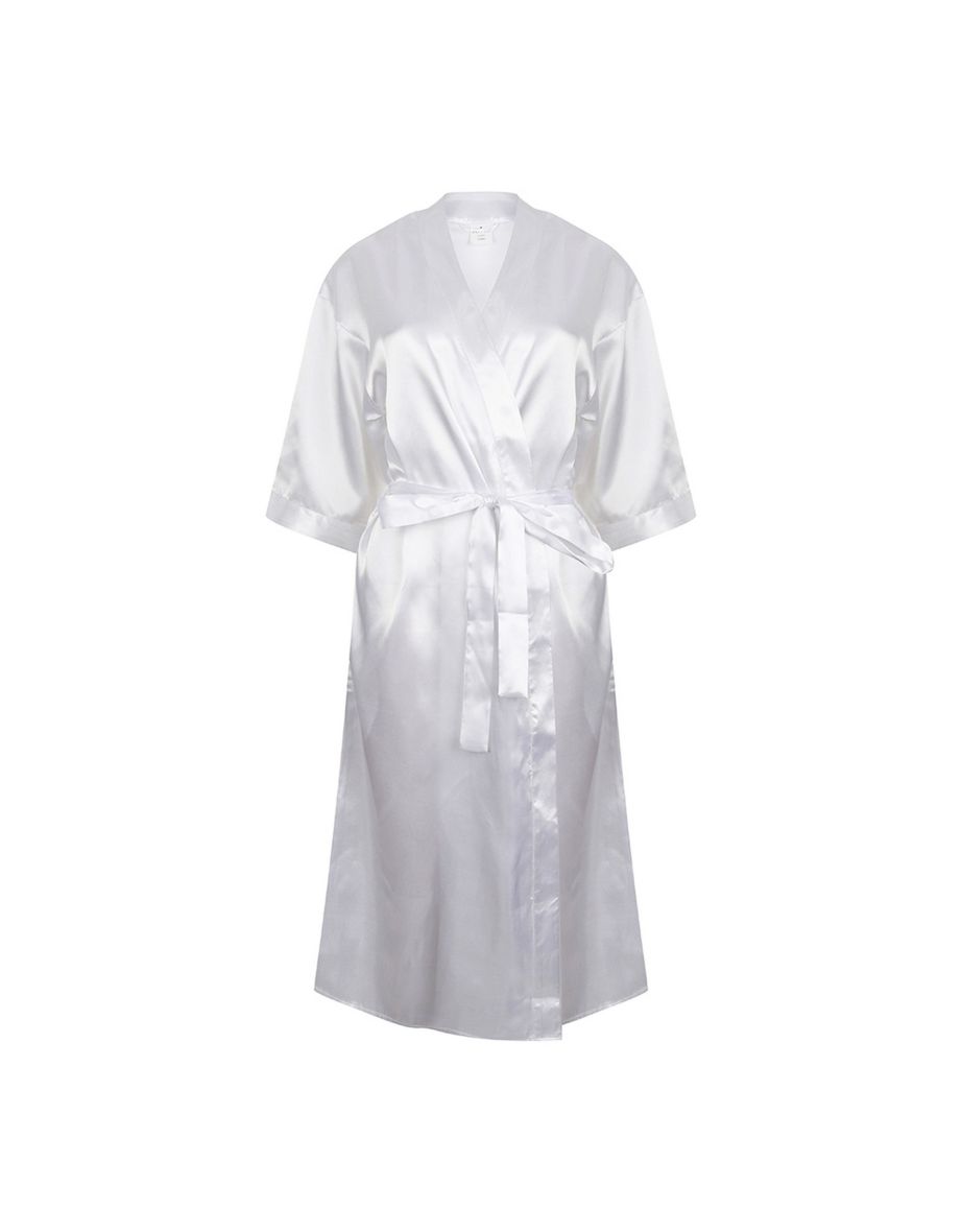 Towel City Womens/Ladies Satin Robe - White
