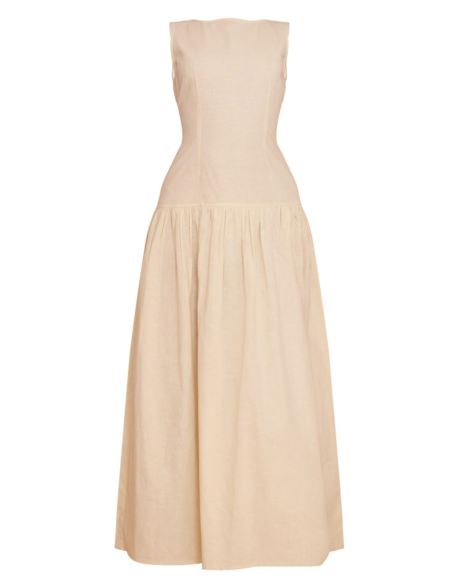 Butter Yellow Drop Waist Maxi Dress - 4