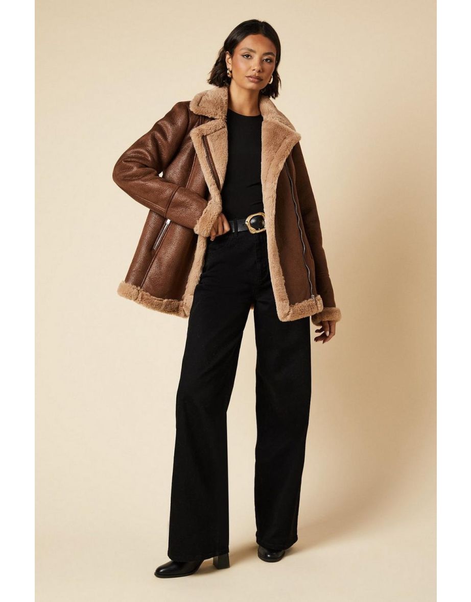 Tall Suede Longline Aviator - 3