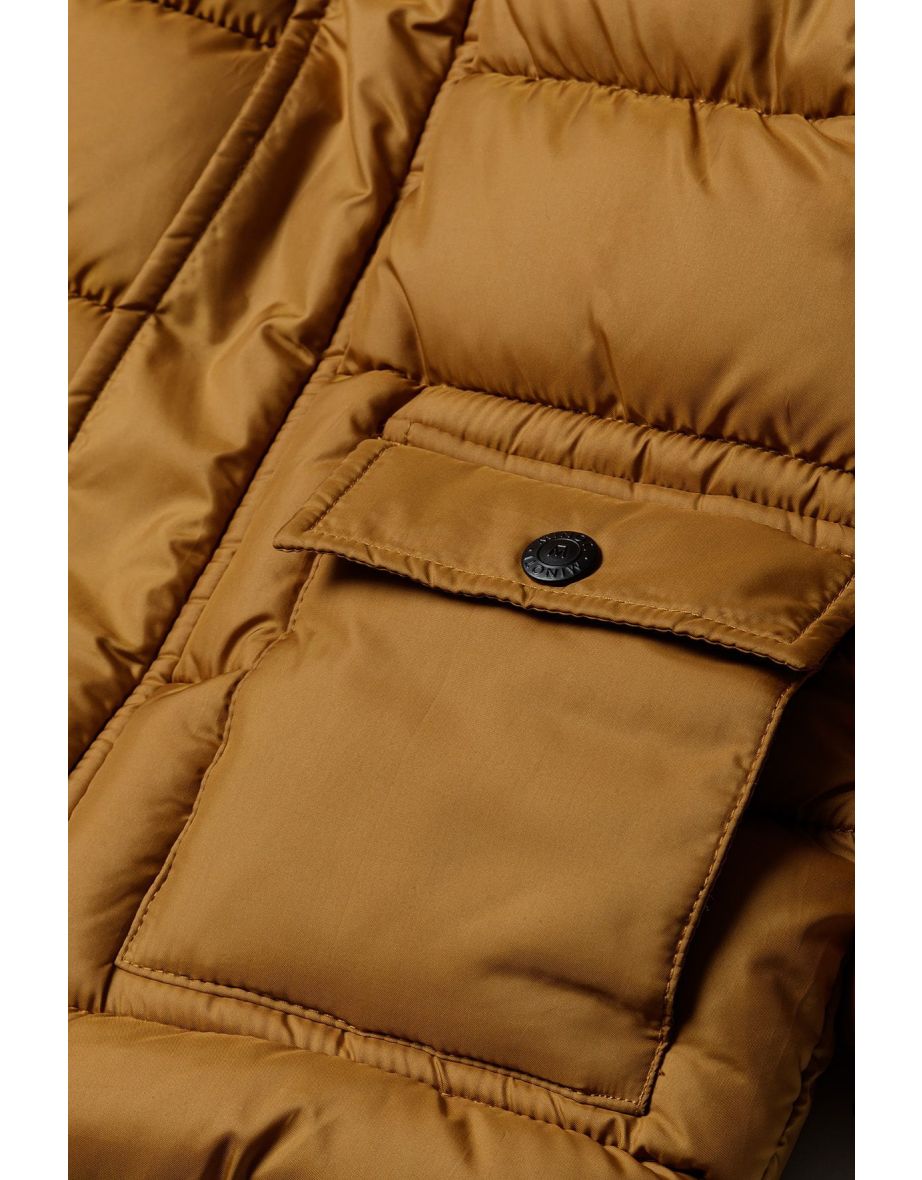 Boys Longline Padded Jacket With Fur Trim Hood - 6