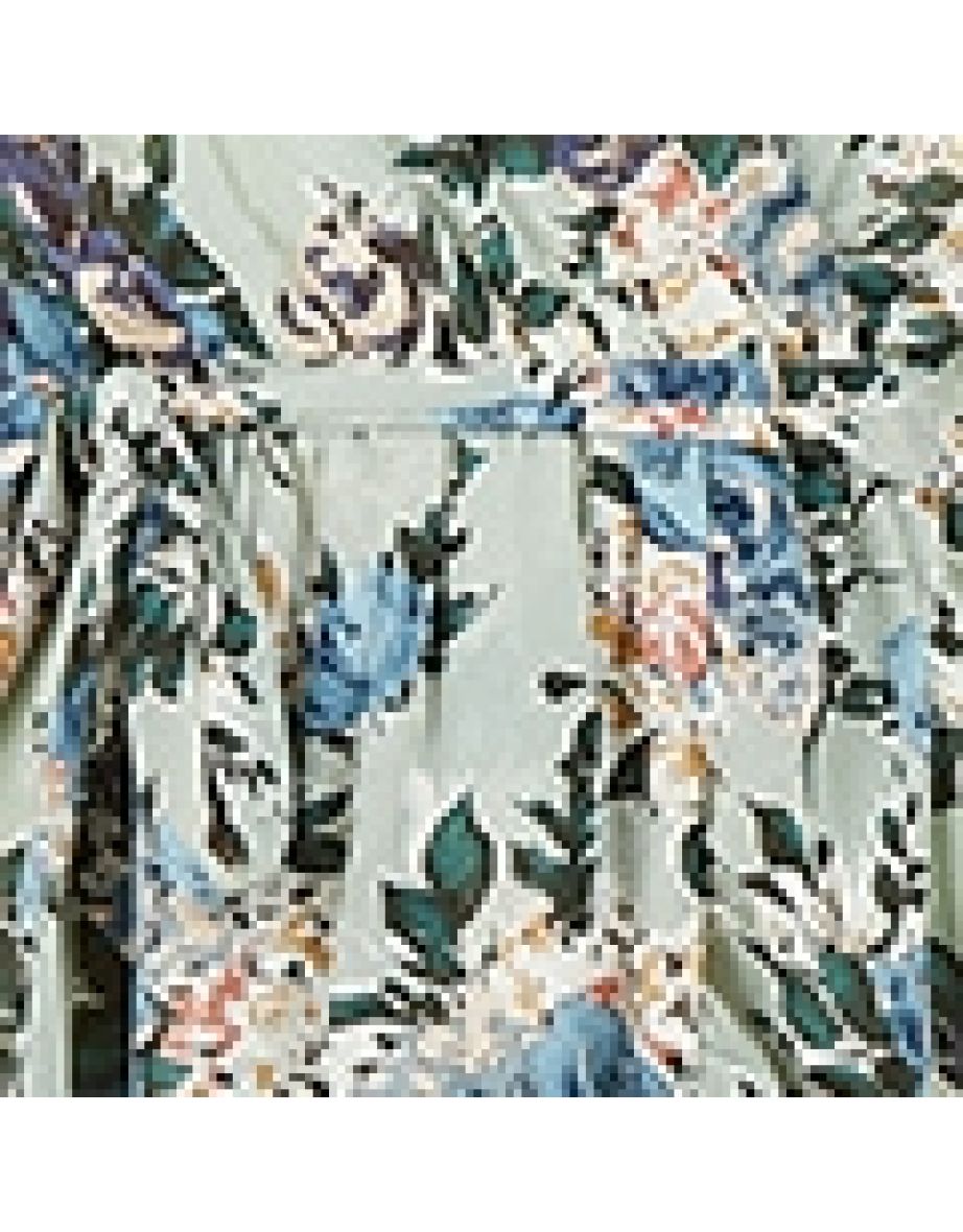 Mela Sage Green Floral Wrap Front Midi Dress - 5