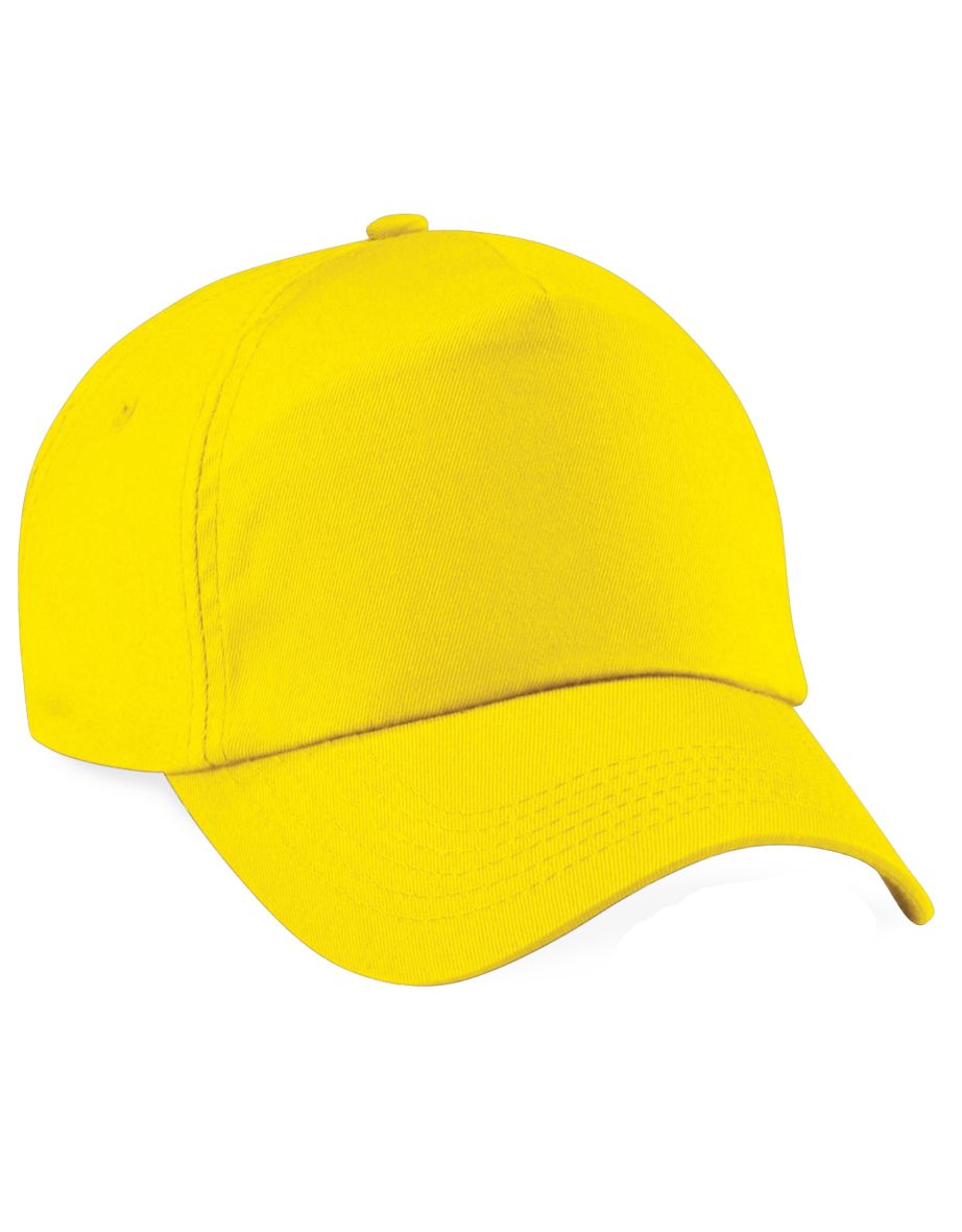 Beechfield Unisex Plain Original 5 Panel Baseball Cap - Yellow