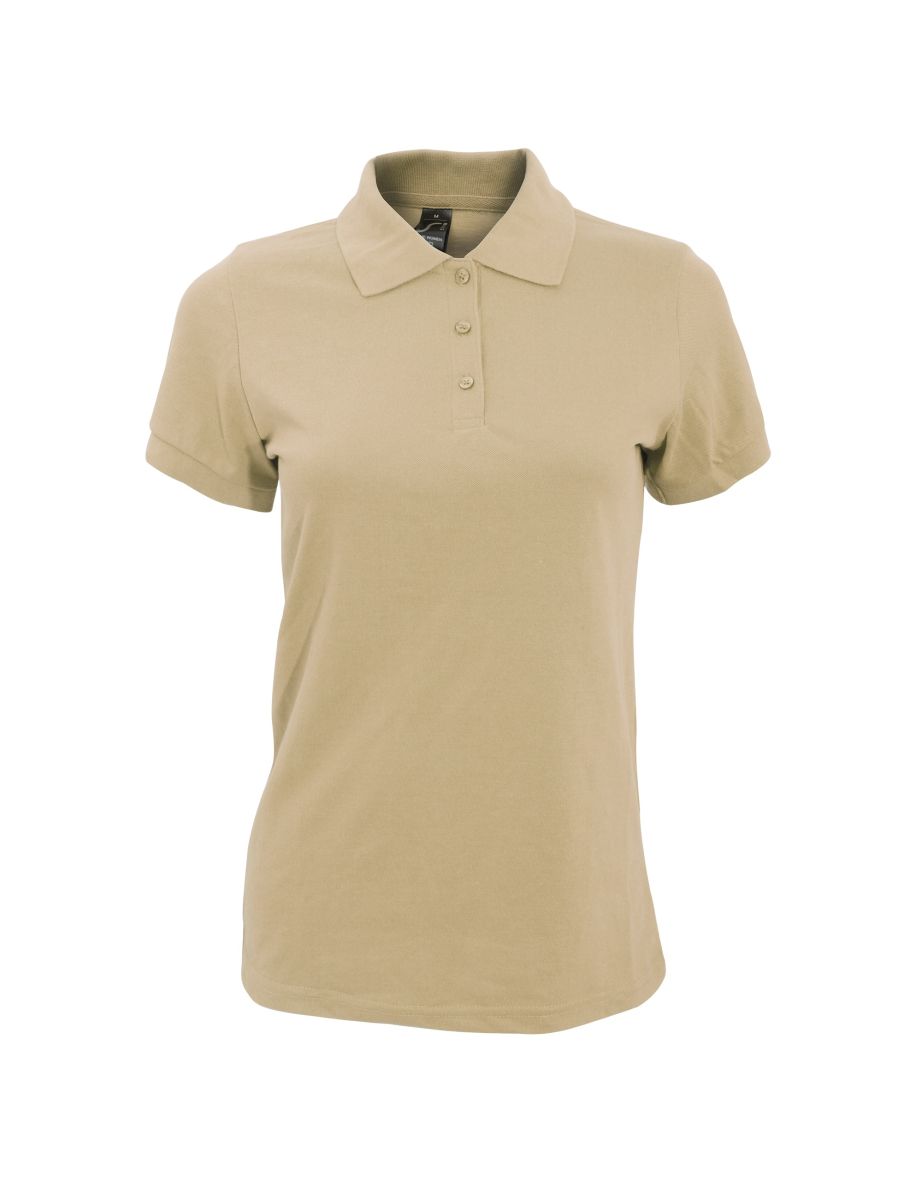 SOLs Womens/Ladies Prime Pique Polo Shirt - Sand