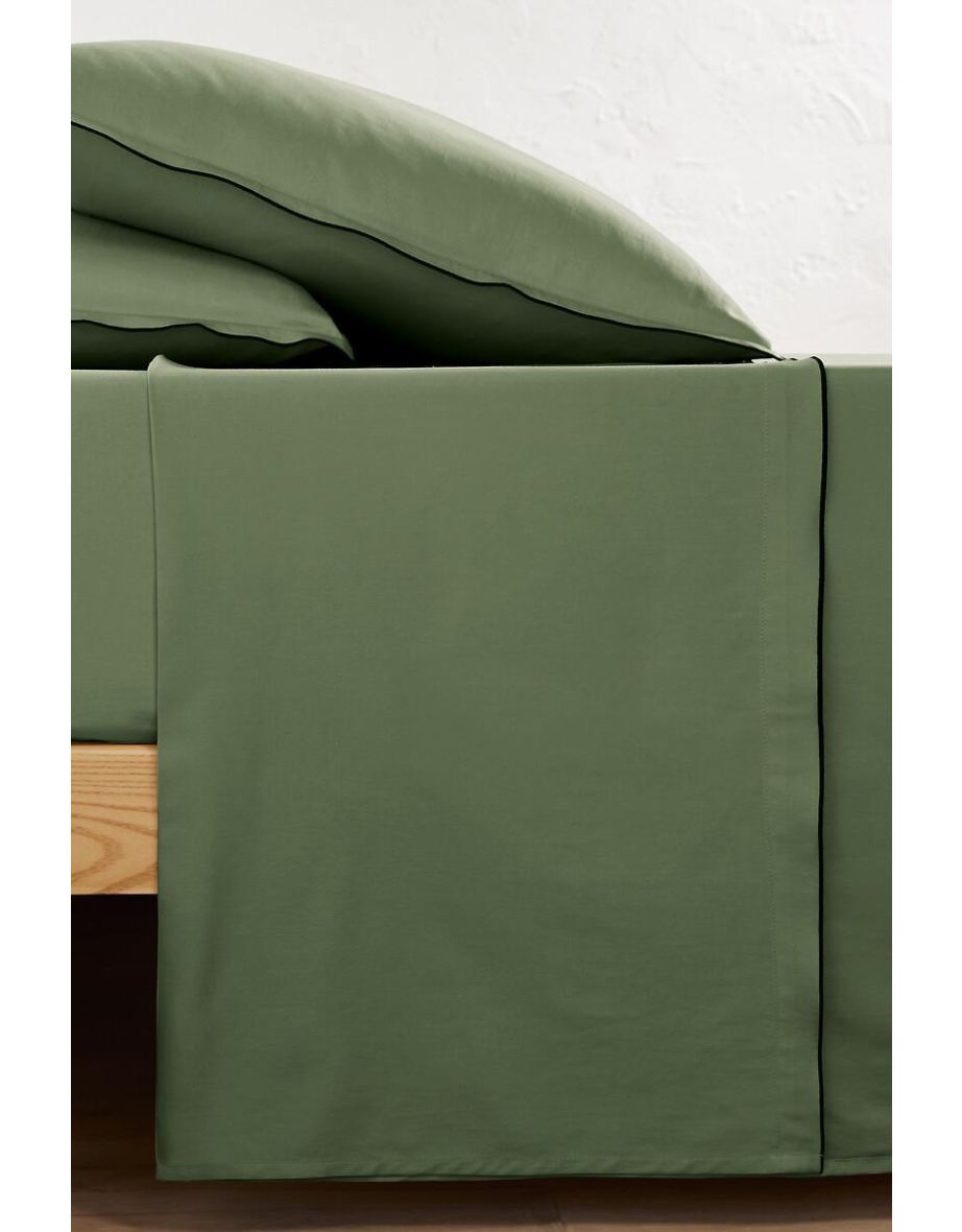 Victor Plain 100% Washed Cotton Satin 300 Thread Count Flat Sheet