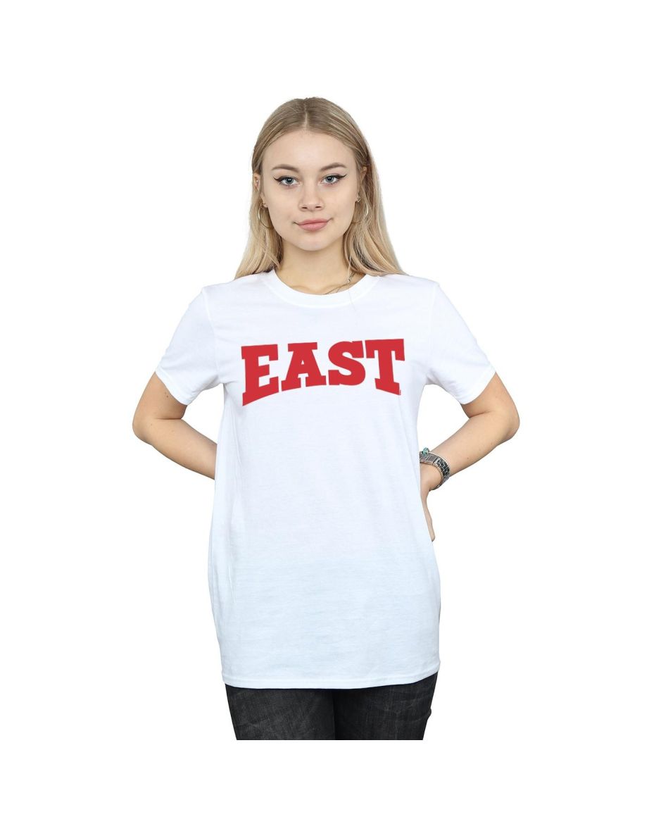 Disney Womens/Ladies High School Musical The Musical East High Cotton Boyfriend T-Shirt - White