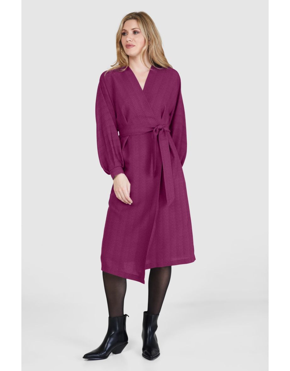 Closet London Magenta Purple Wrap A-Line Dress