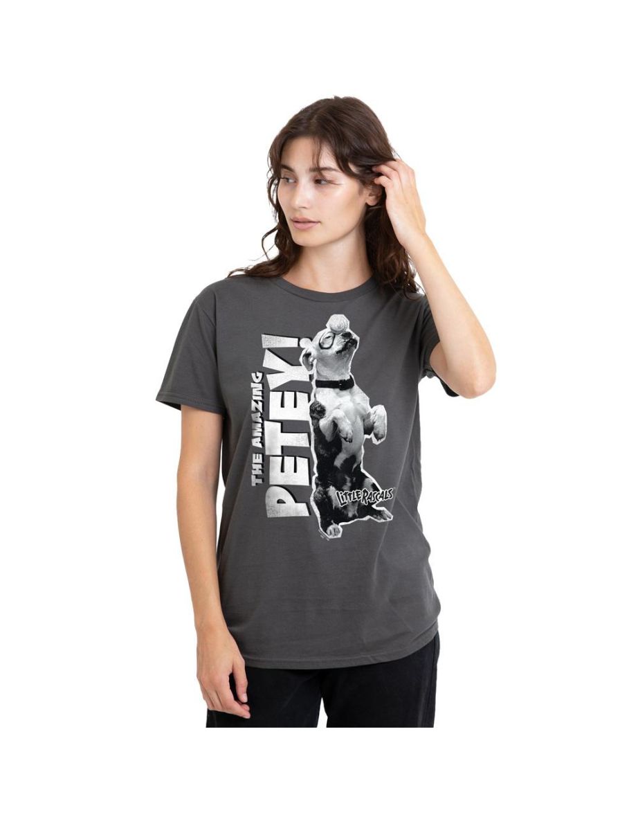 The Little Rascals Unisex Adult Amazing Petey T-Shirt - Charcoal