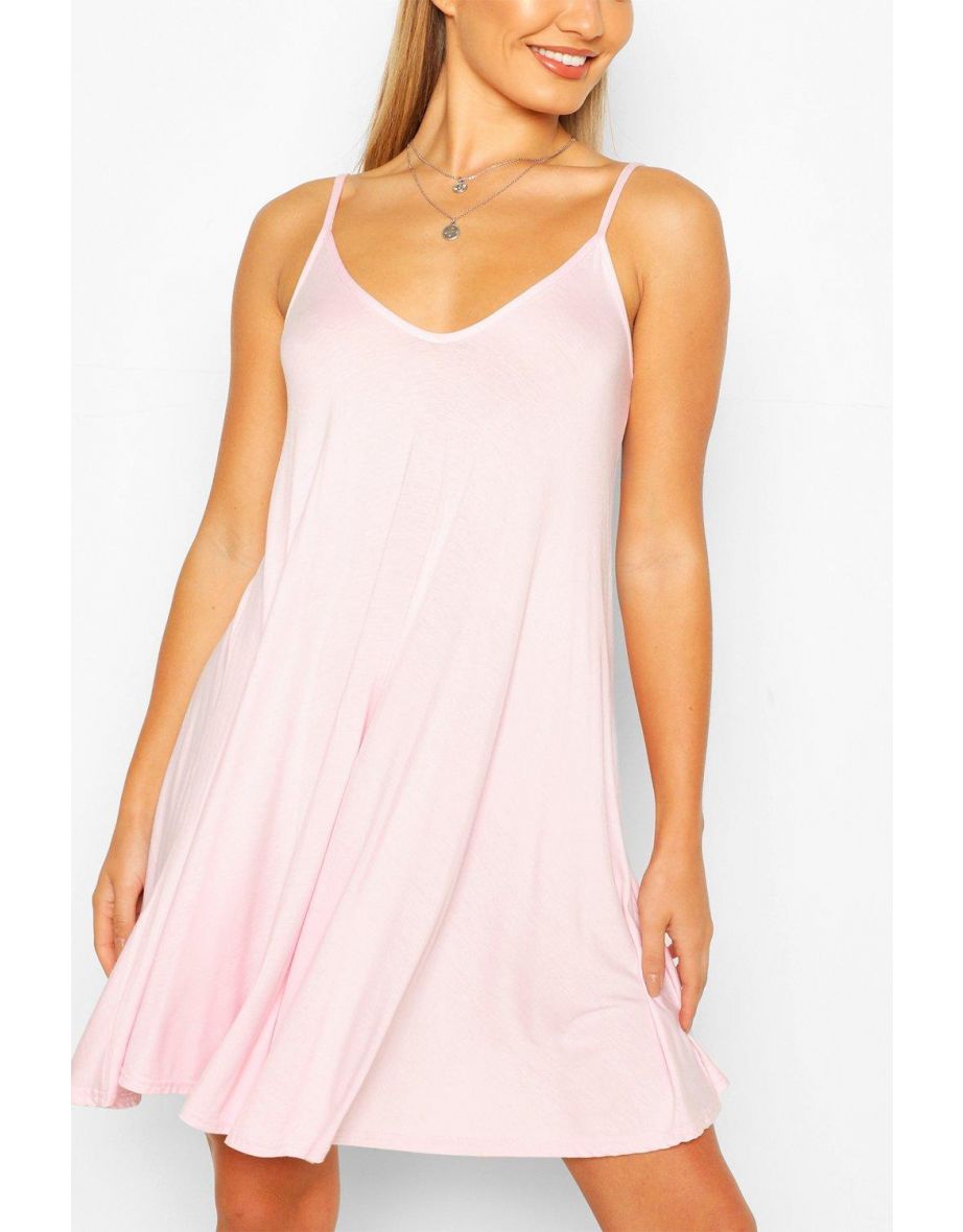 Basic Swing Dress - hot pink