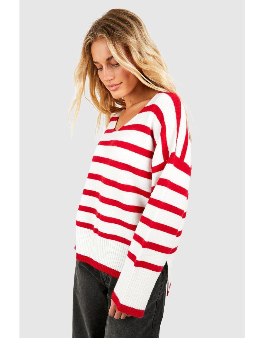 Red clearance slouchy jumper