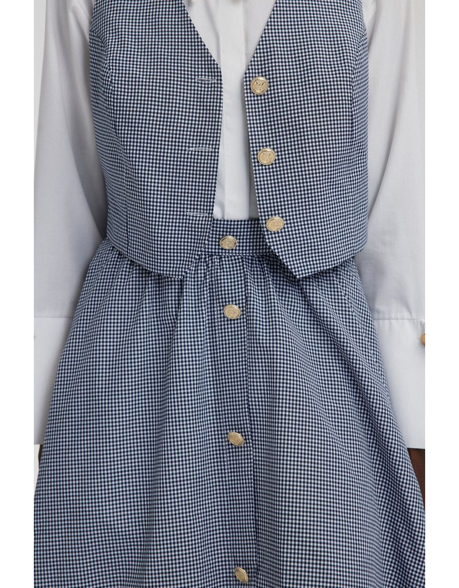 GINGHAM VEST SKIRT SET - 4