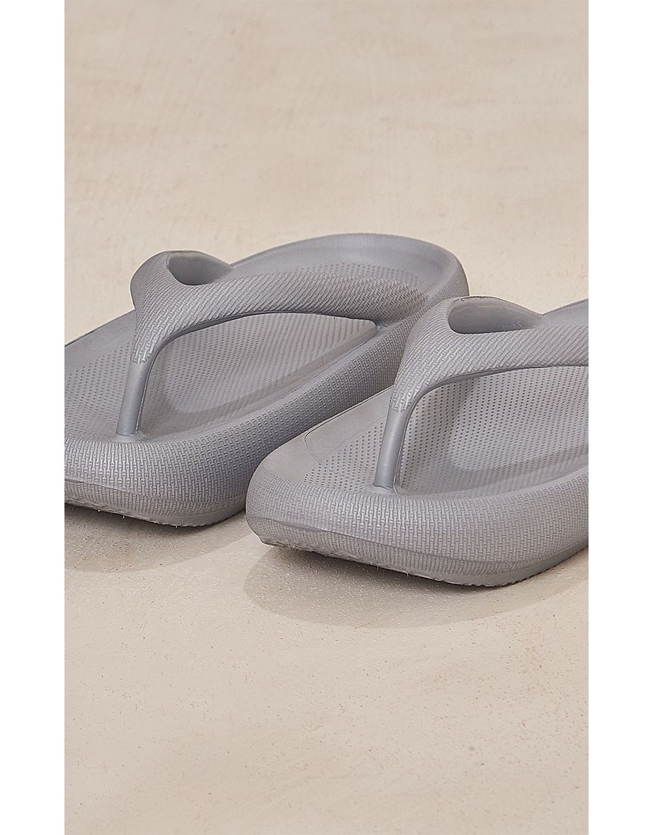 Silver Round Chunky Flip Flops - 3