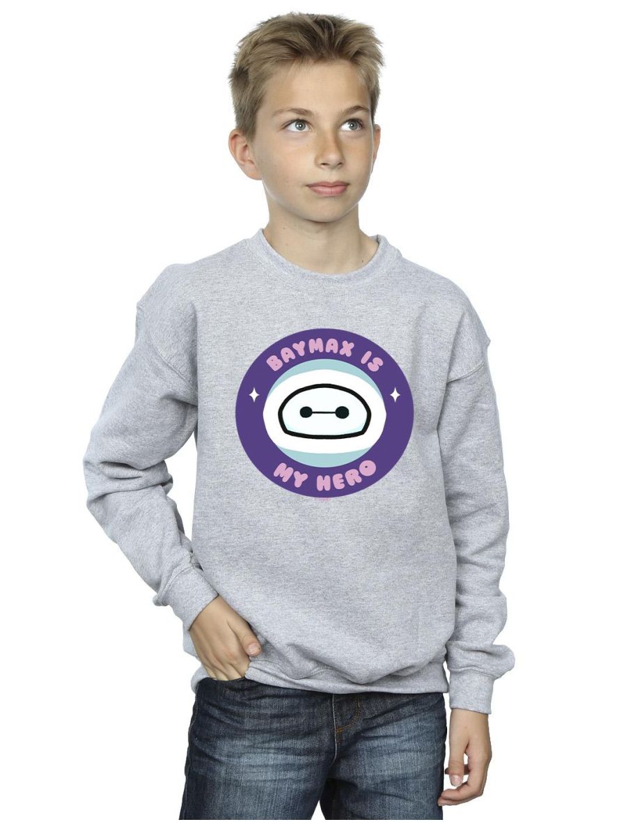 Disney Boys Big Hero 6 Baymax My Hero Pocket Sweatshirt - Sports Grey