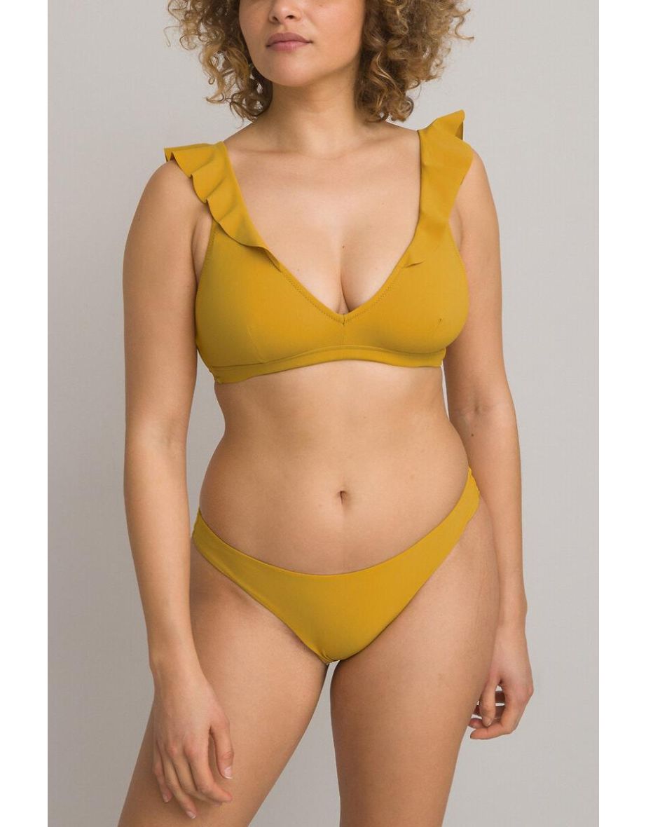 Ruffled Halterneck Bikini Top