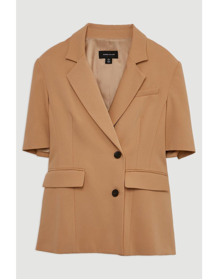 Tailored Short Sleeve Blazer Jacket - 3