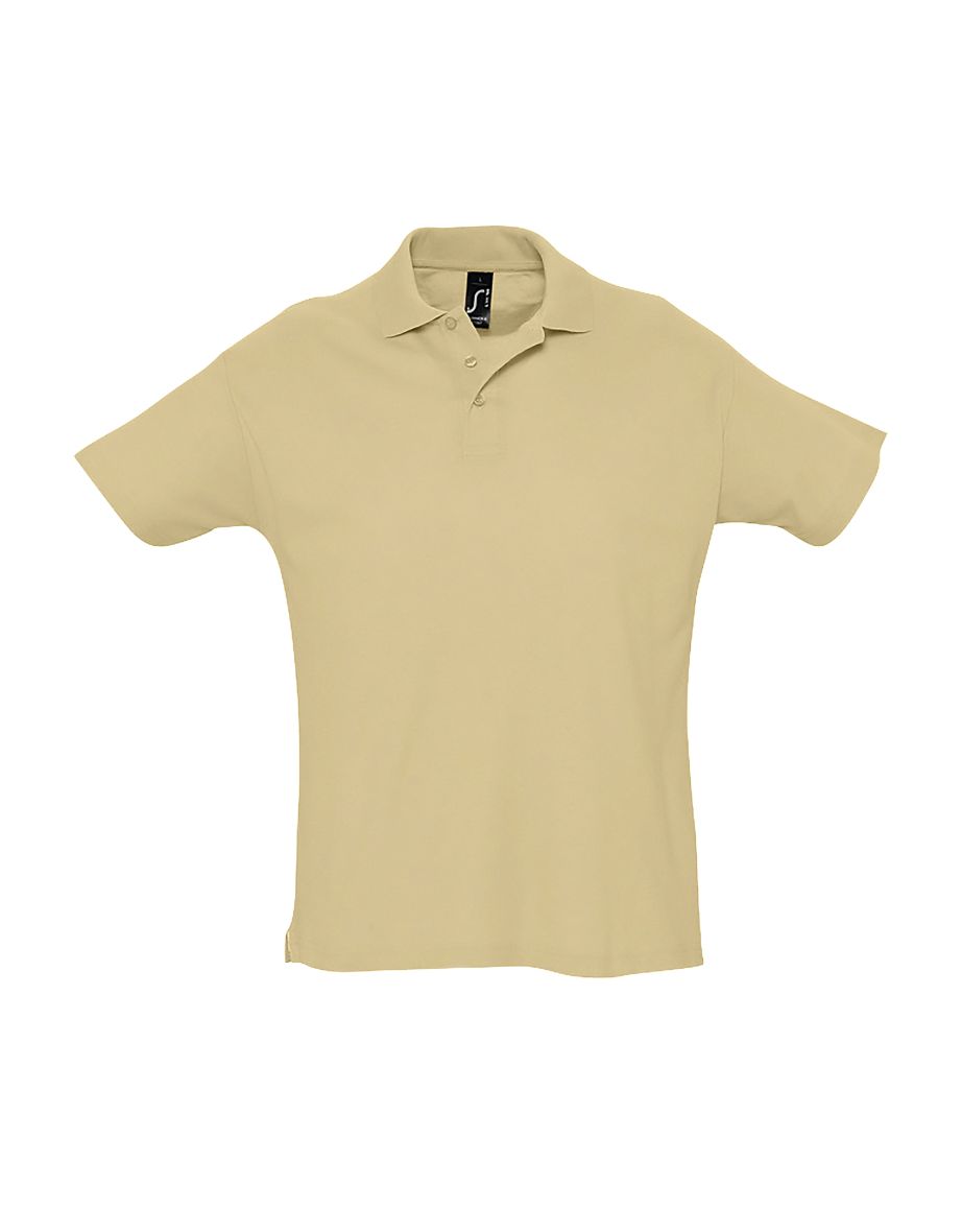 SOLS Mens Summer II Pique Short Sleeve Polo Shirt - Sand