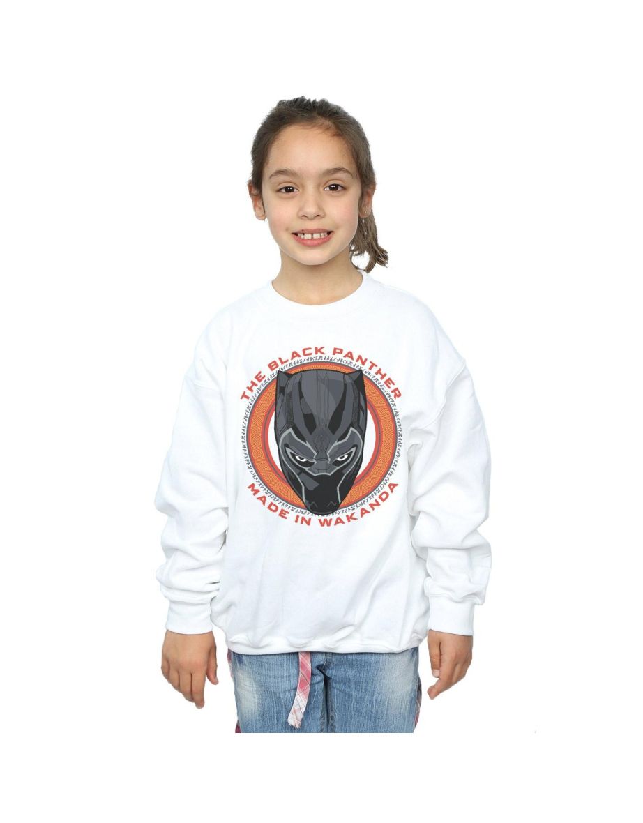 Marvel Girls Black Panther Made in Wakanda Red Sweatshirt - White