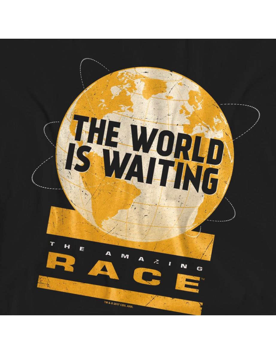The Amazing Race Unisex Adult Waiting World T-Shirt - Black - 3