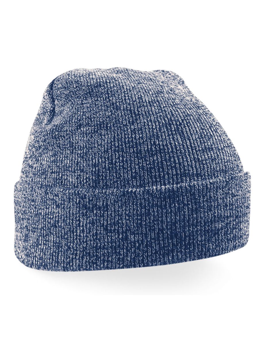 Beechfield Unisex Original Cuffed Beanie Winter Hat - Heather Navy - 1