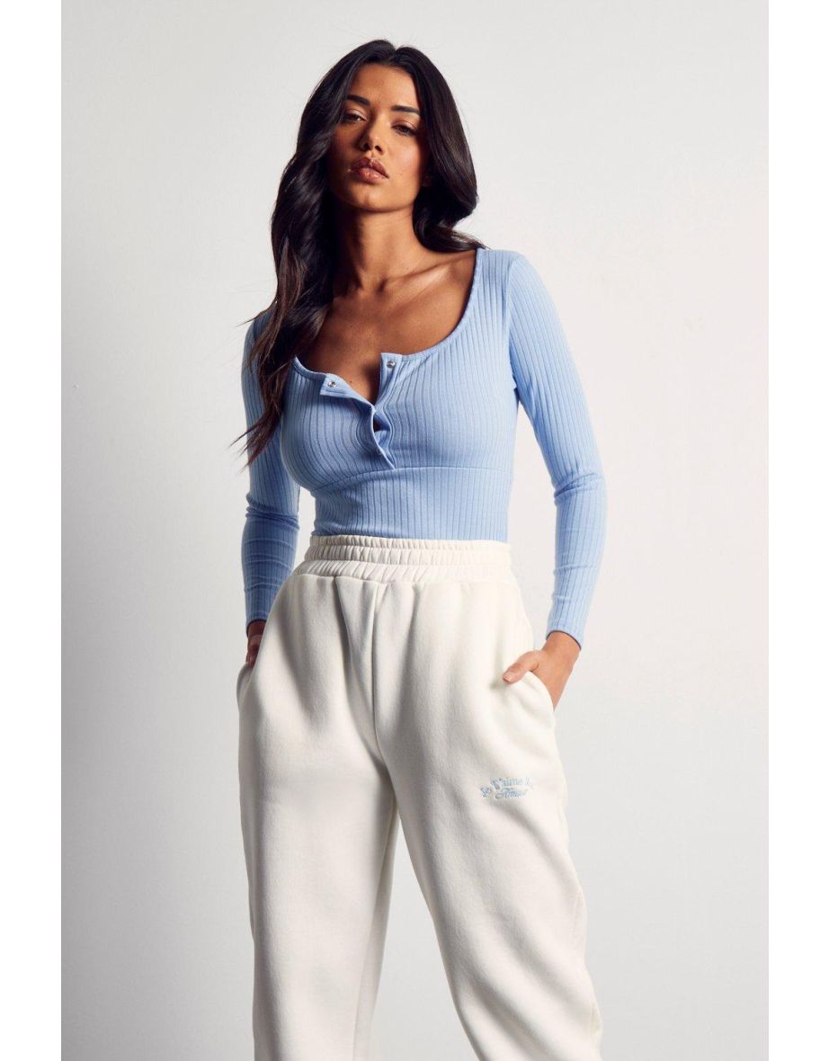 Soft Rib Popper Low Scoop Bodysuit
