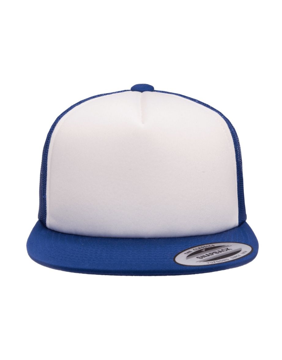 Flexfit By Yupoong Foam Trucker Cap With White Front - Royal/White/Royal