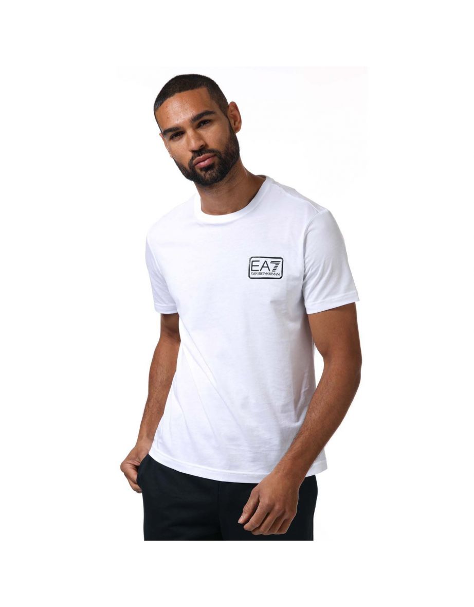 Mens white ea7 hot sale t shirt