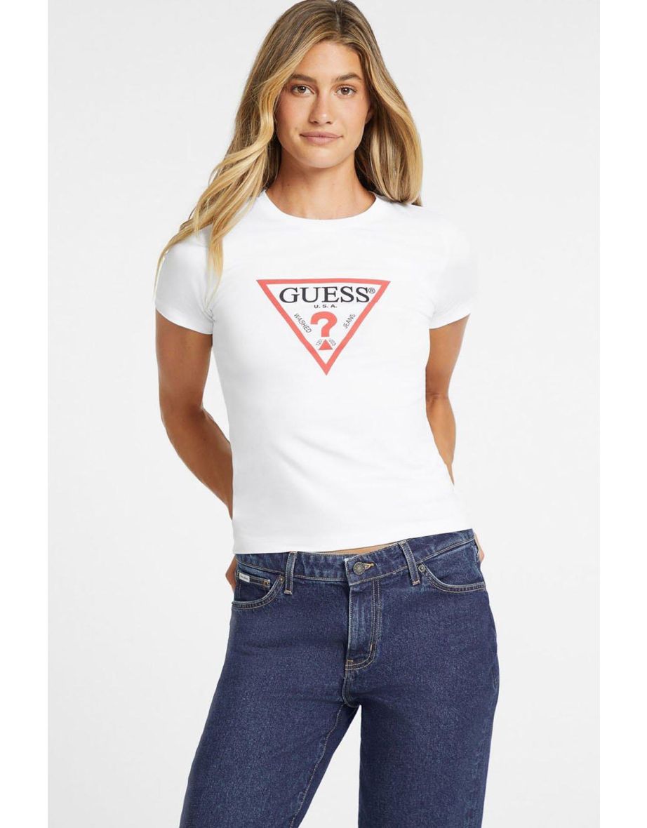 Guess Icon Logo Tee White