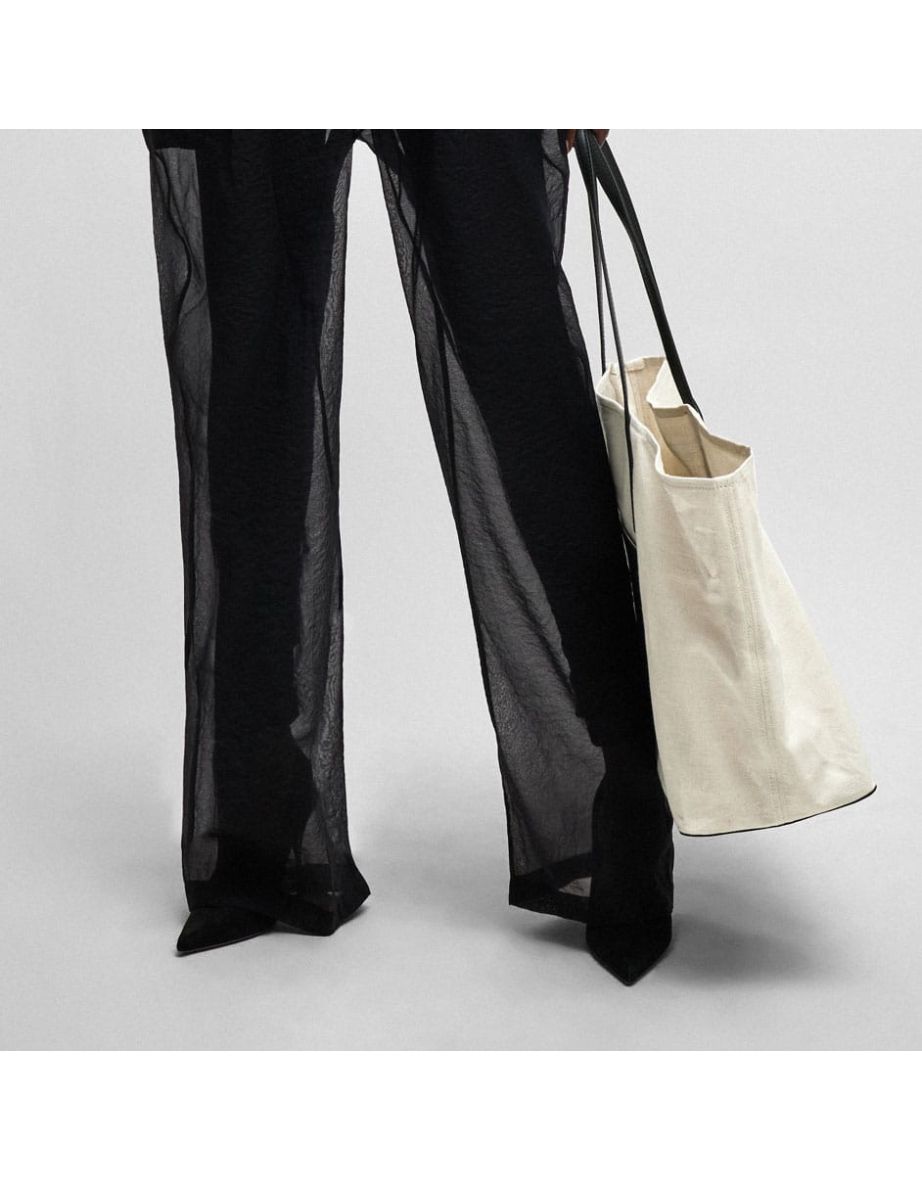 Accessories Hugo Boss NAOMI X BOSS Leather-Trimmed Shopper Bag in Cream