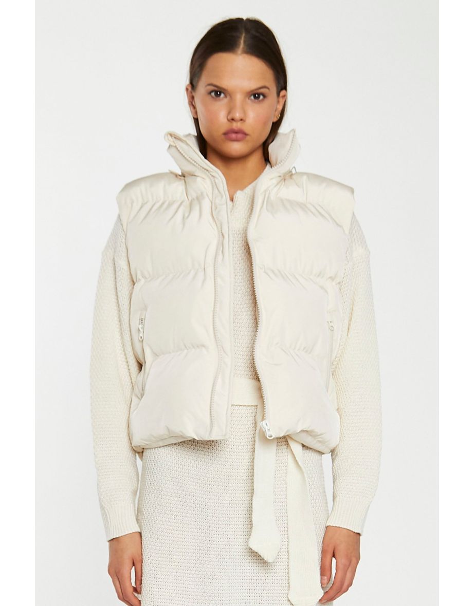 Cream Puffer Gilet