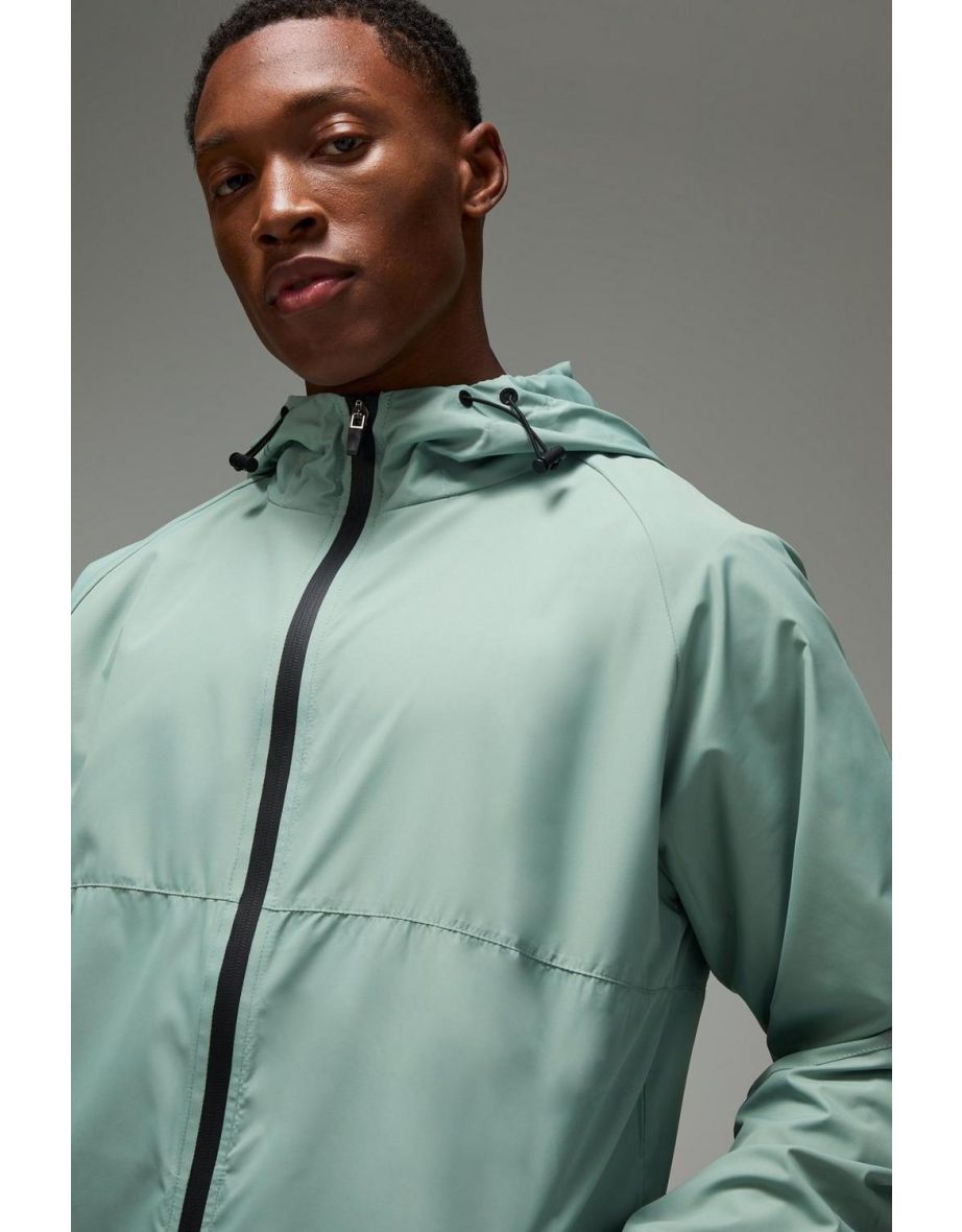 Man Active Ripstop Shower Resist Windbreaker - sage - 2