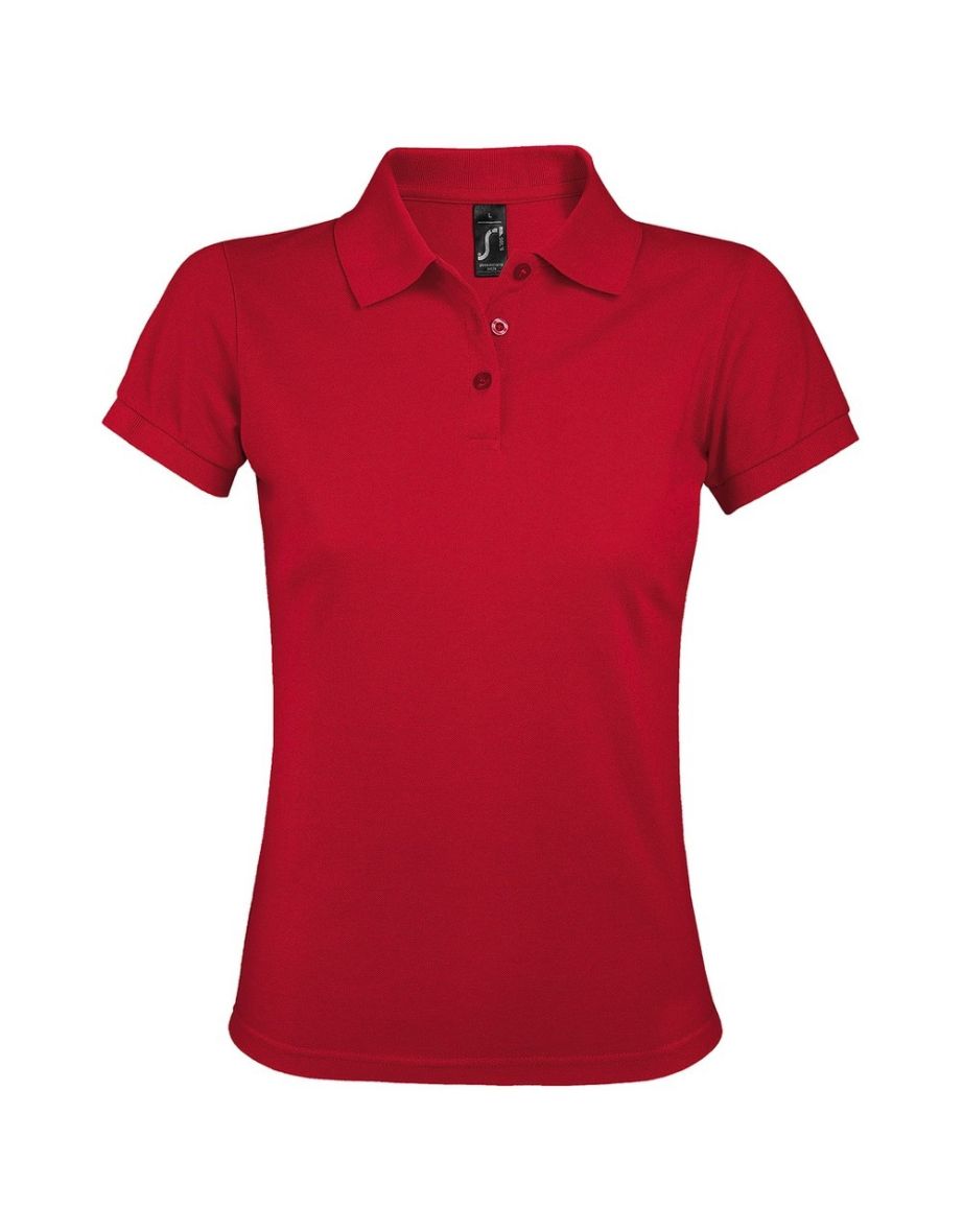 SOLs Womens/Ladies Prime Pique Polo Shirt - Red