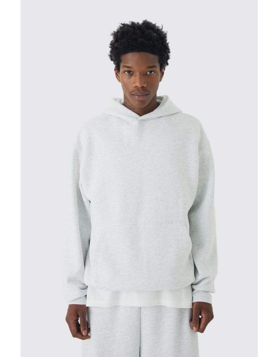 Basic Oversized Over The Head Hoodie - grey marl