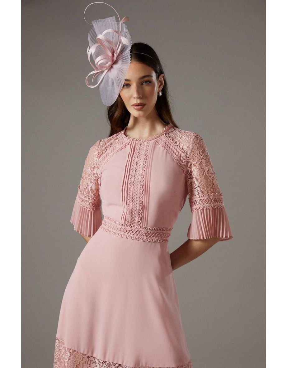 Lace Insert Midi Dress - 3