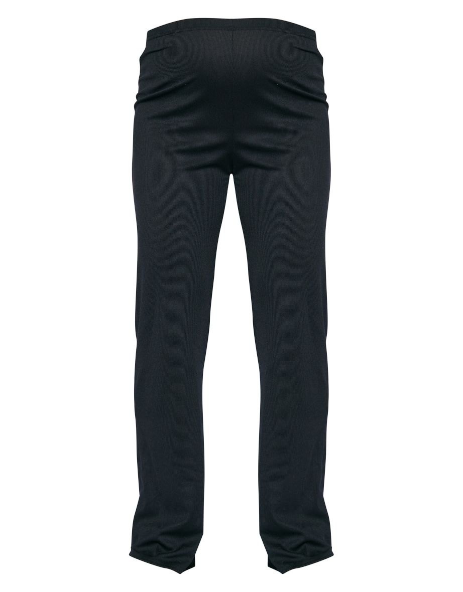 Maternity Black Rib Knit Wide Leg Flared Trousers - 4