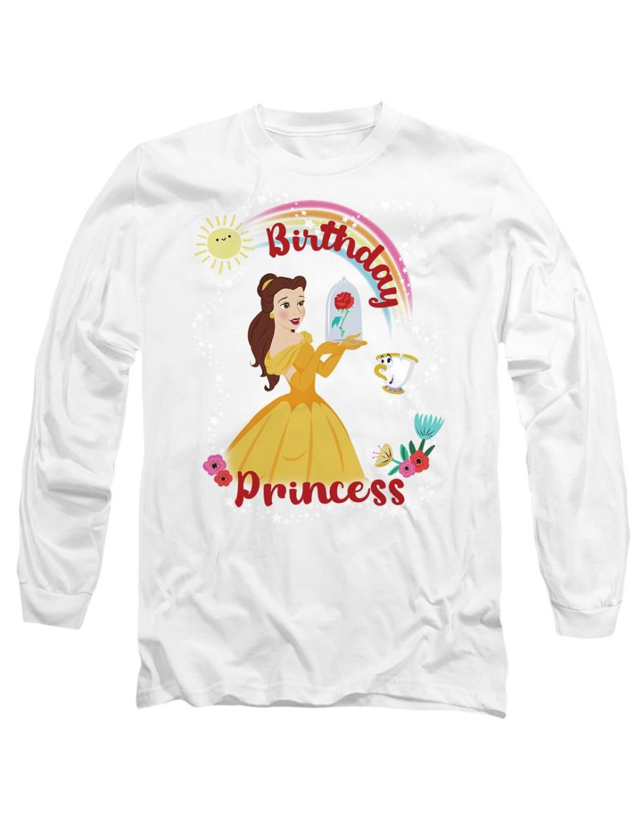 Beauty And The Beast   Adult Birthday Princess Belle Chip T-Shirt - White