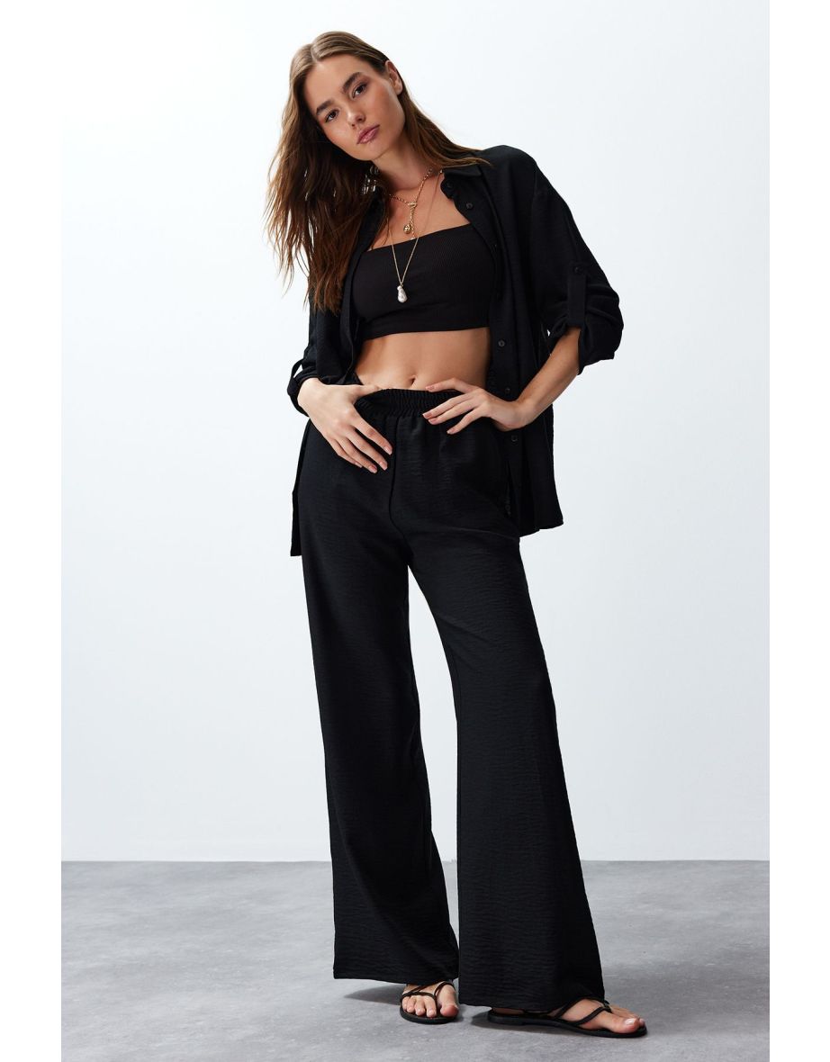 Black Woven Two Piece Set