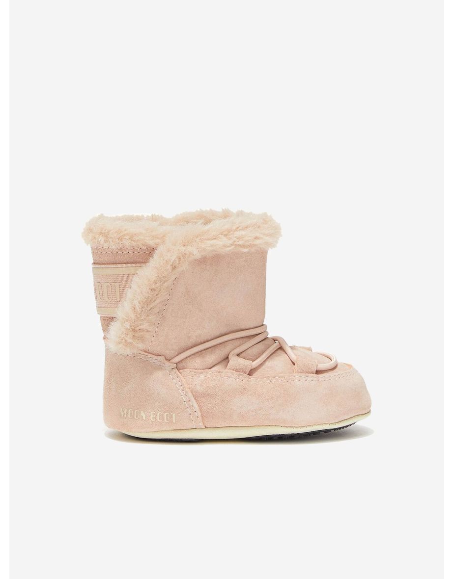 Baby Girls Suede Crib Boots in Pink