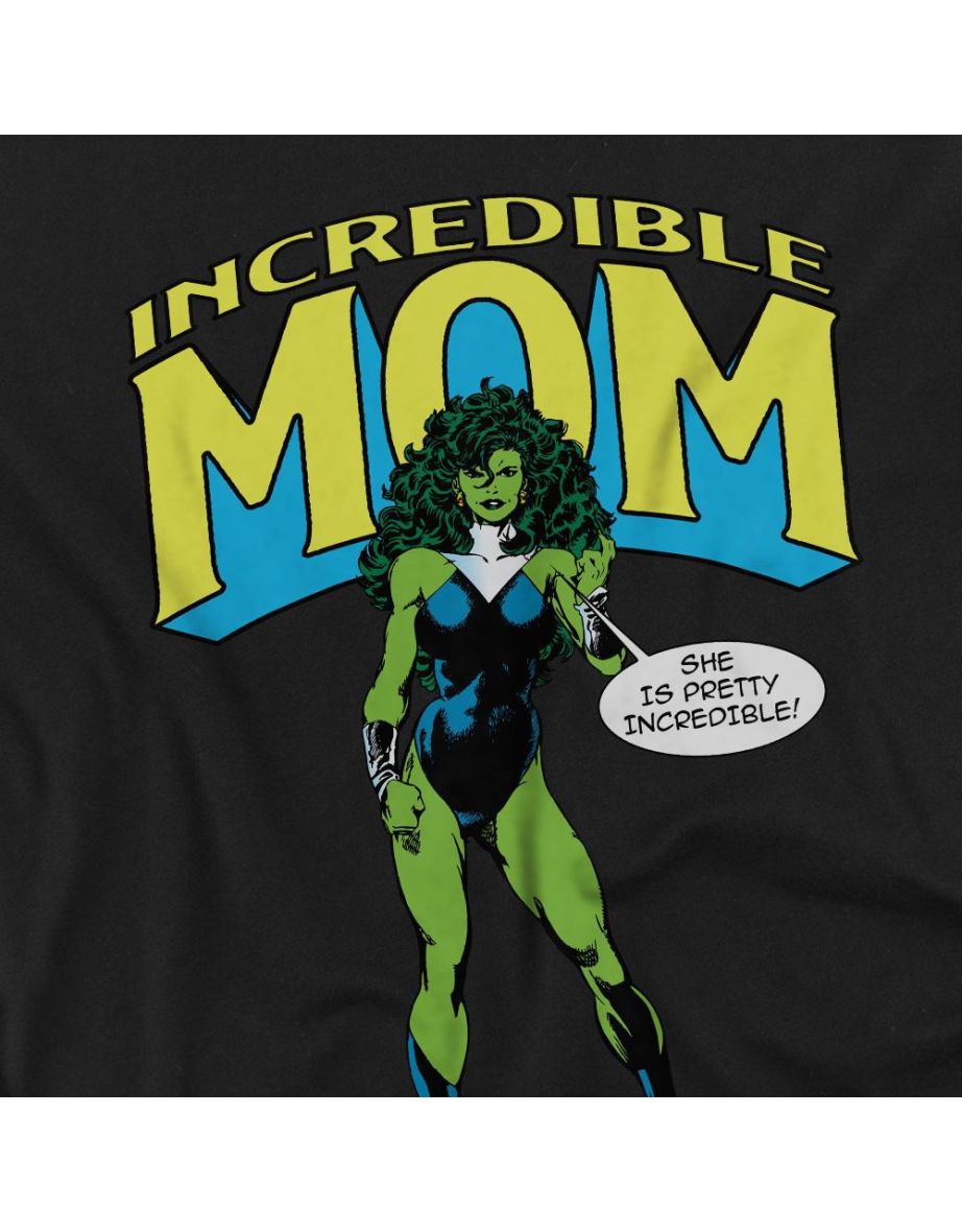 She Hulk  Adult Incredible Mom Mothers Day T-Shirt - Black - 2