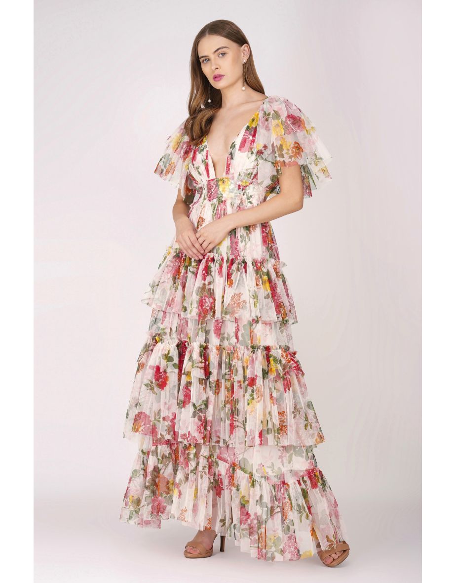 Jasmine Maxi Dress in Floral Print