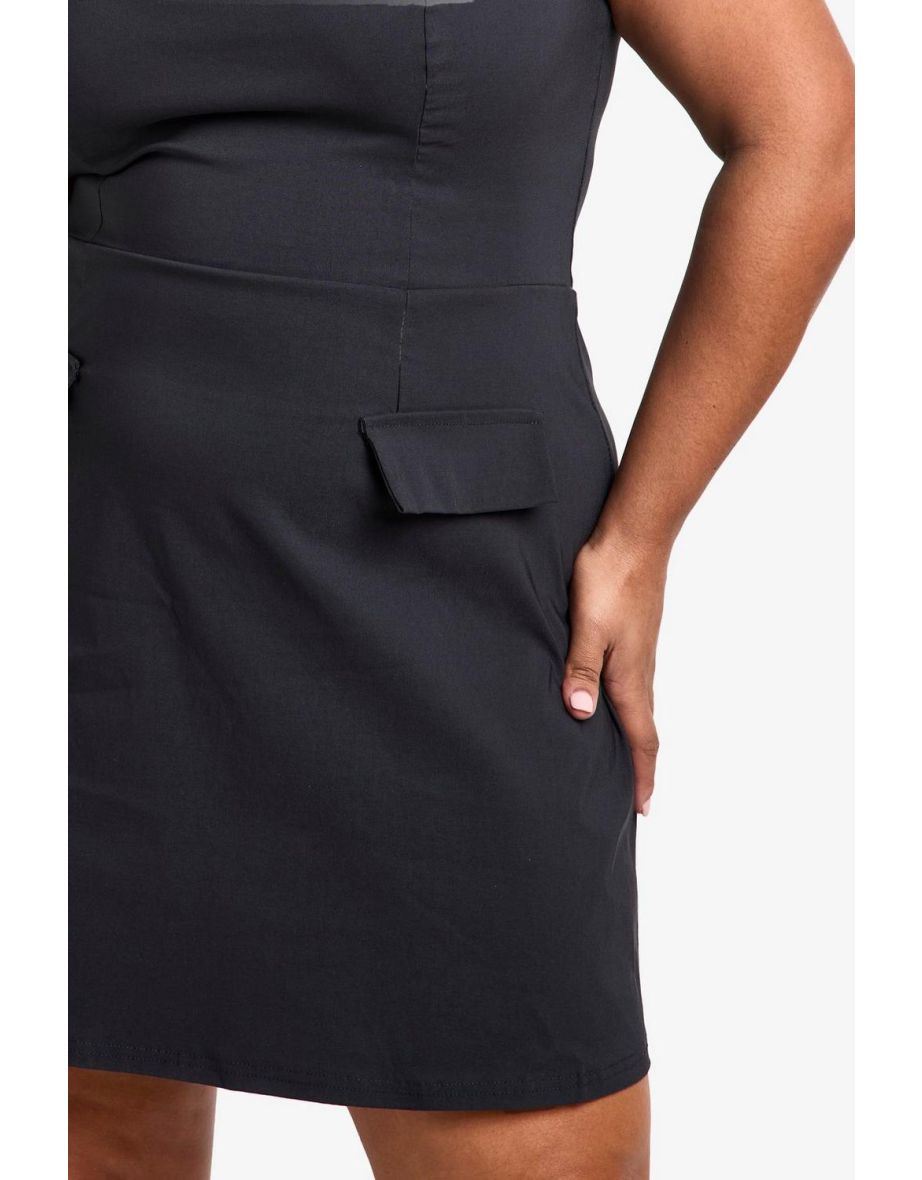 Plus Cap Sleeve Bengaline Skater Dress - 3