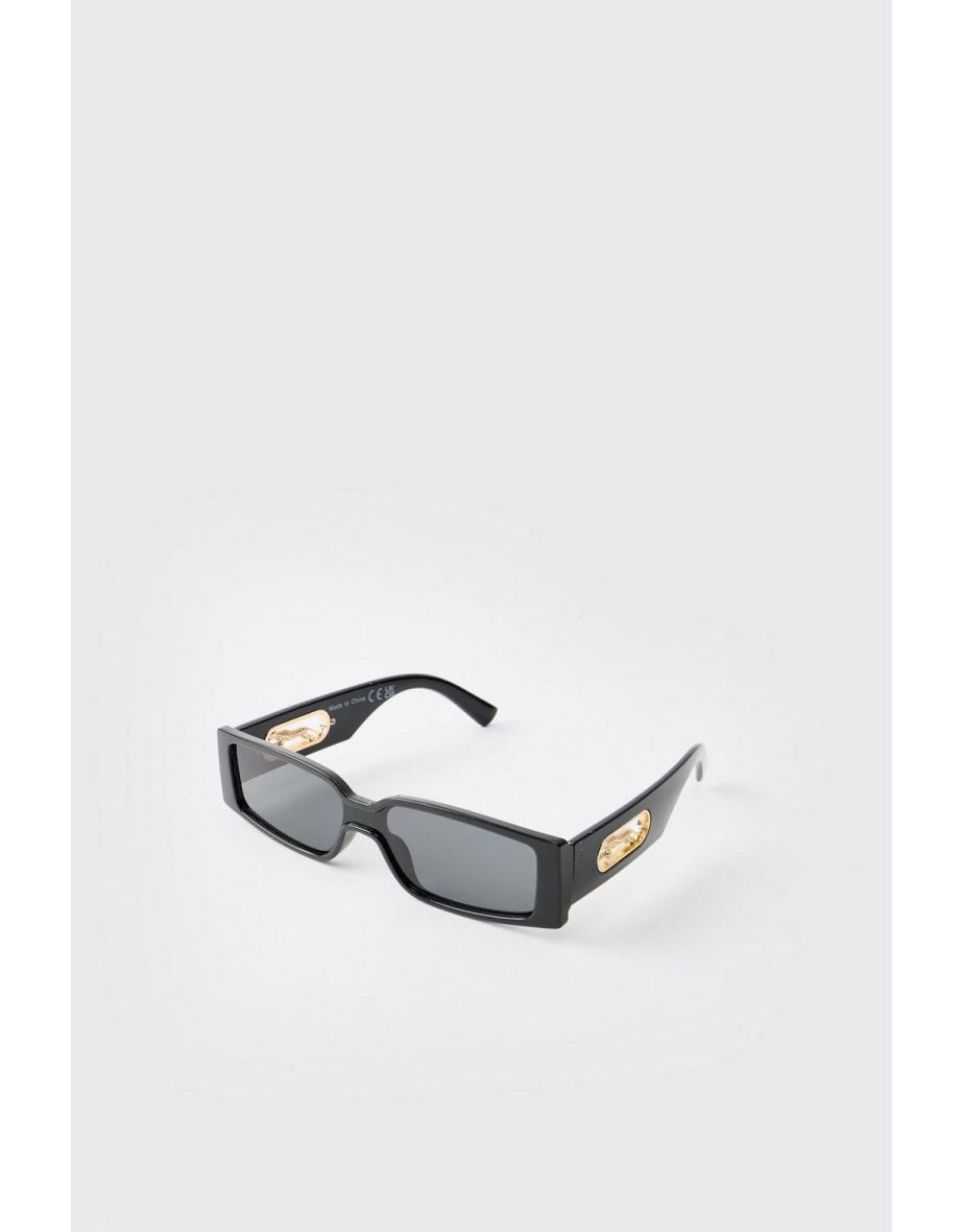 Tiger Detail Black Sunglasses - black