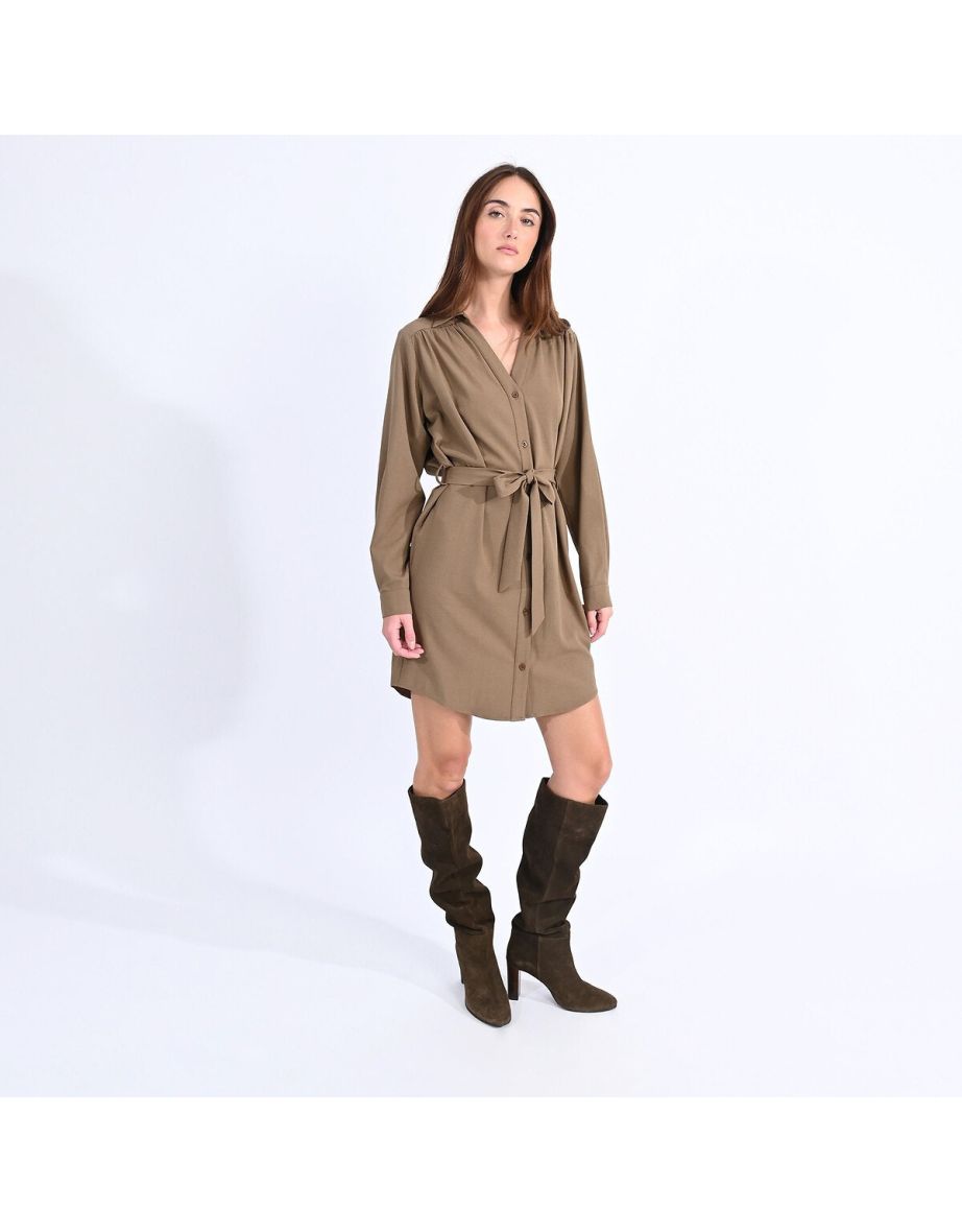 Tie-Waist Shirt Dress - 3