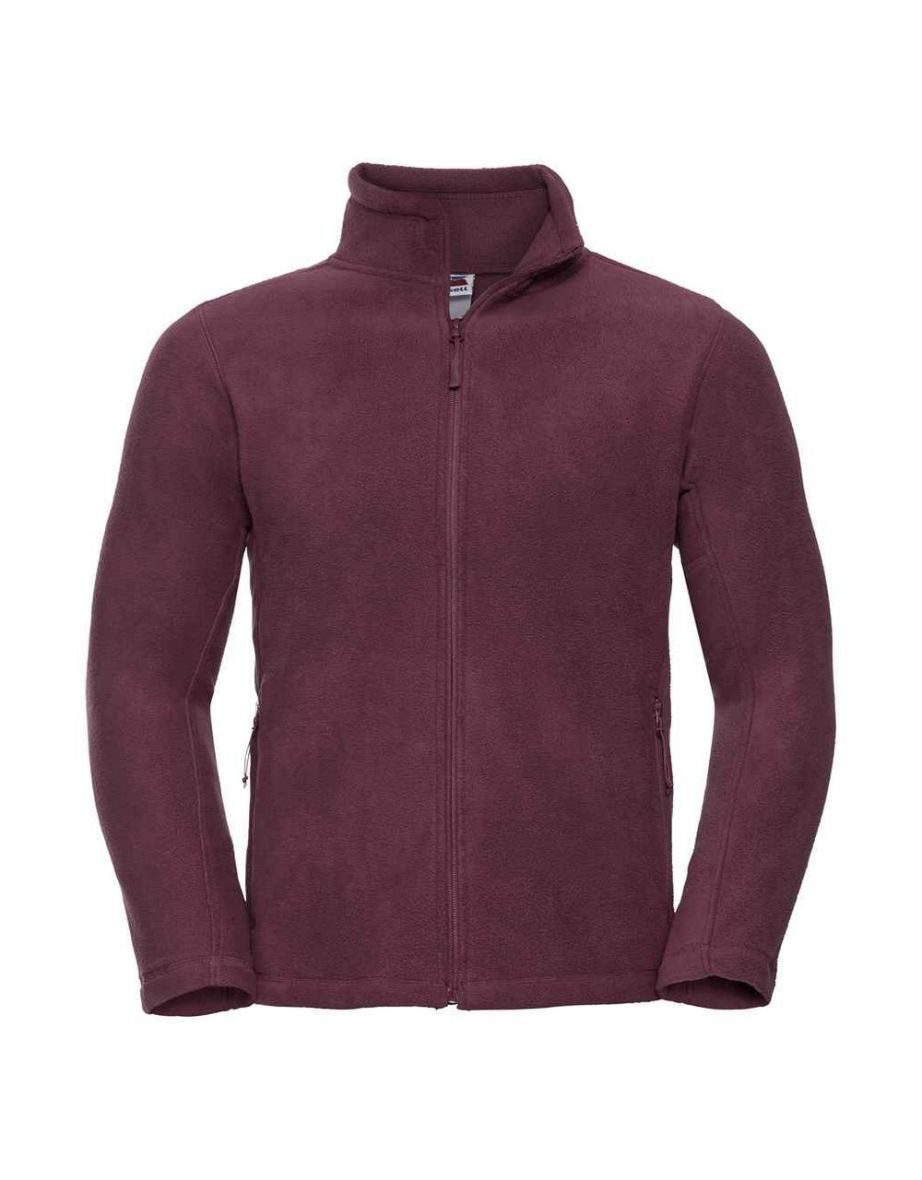 Russell Mens Outdoor Fleece Jacket - Burgundy
