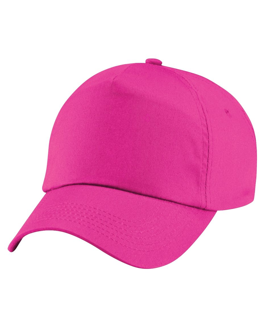 Beechfield Unisex Plain Original 5 Panel Baseball Cap - Fuchsia - 2