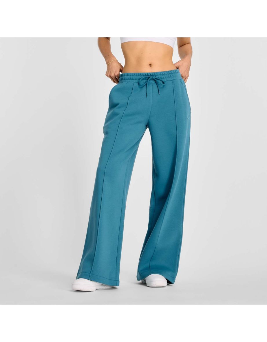 Women's New Balance Fleece Wide Leg Pants in Blue