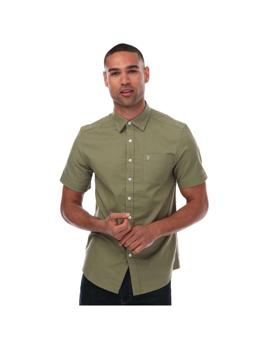 Men's Farah Drayton Short Sleeve Shirt in Green