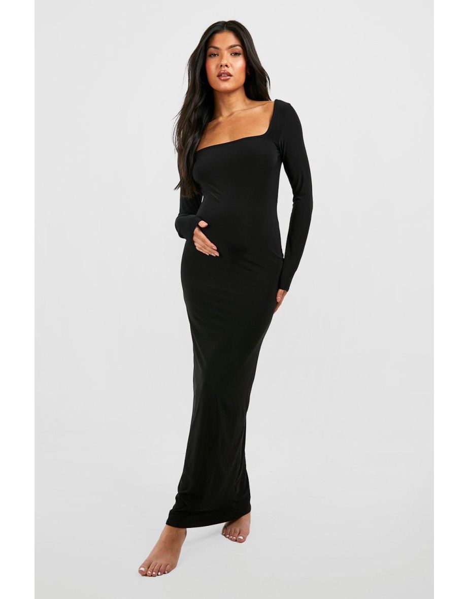 Maternity Soft Touch Maxi Loungewear Dress - black